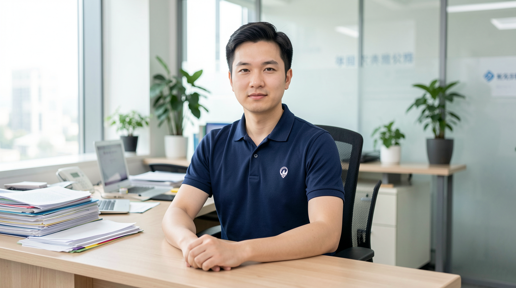 POLO衫定制平纹布面料办公场景挺括效果 POLO衫定制平纹布面料办公场景挺括效果