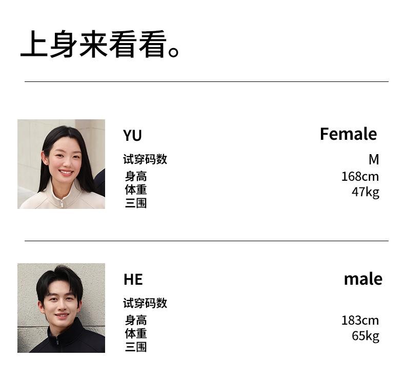 立领商务夹克面料肌理清晰，展现空气层质感。